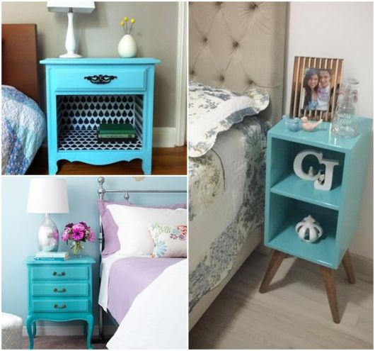 modelos de criado-mudo azul