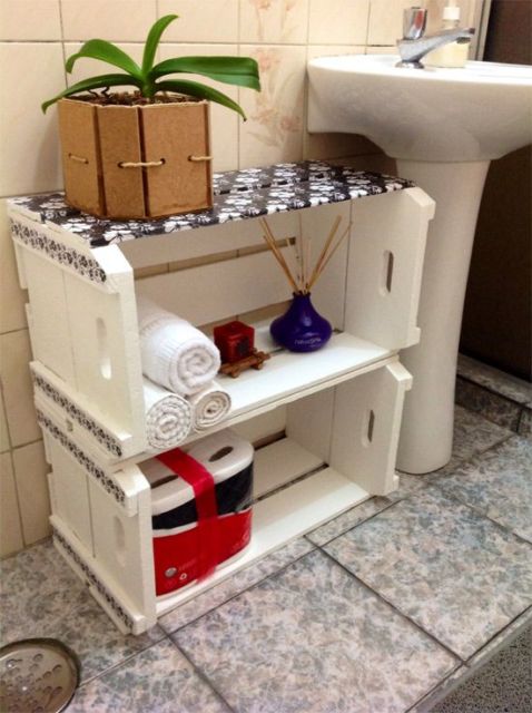 decoração com caixote de feira