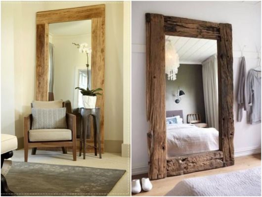 espelho de chão rústico