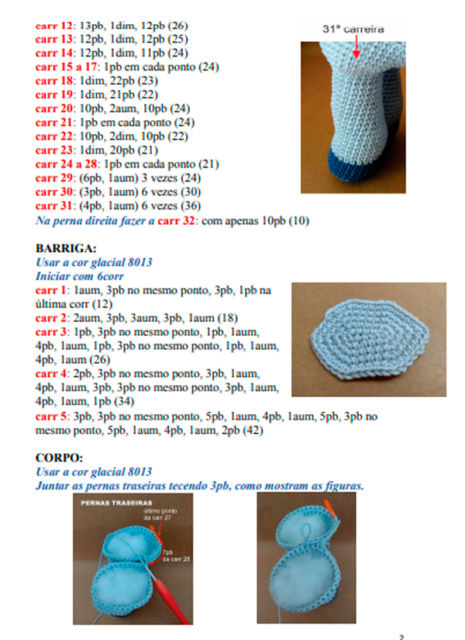 receita amigurumi de unicórnio
