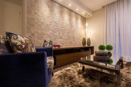 Revestimento 3D na sala