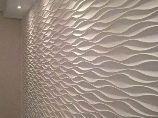 Revestimento 3D em gesso branco