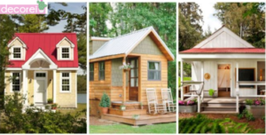 casas pequenas de madeira.