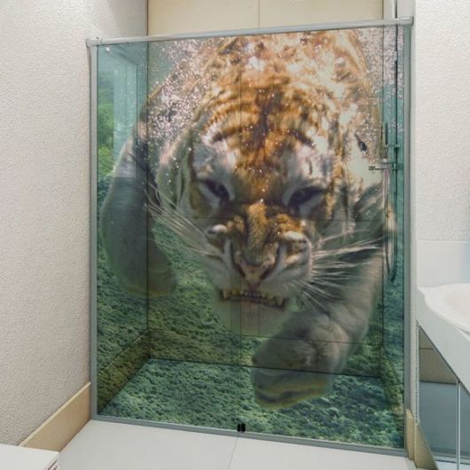 Box para banheiro personalizado com tigre