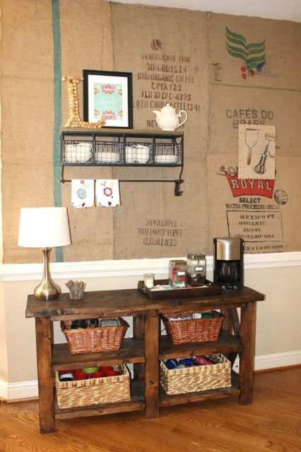 Cantinho do café rústico