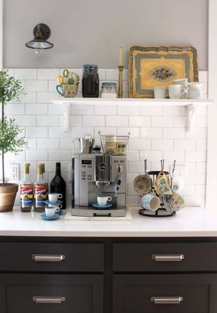Espaço para o café na cozinha