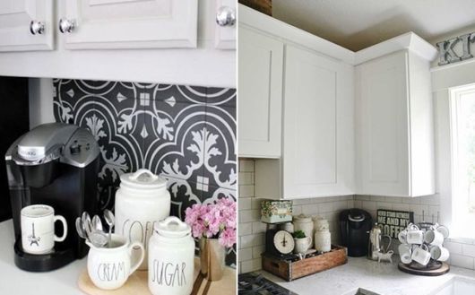 Espaço para o café na cozinha