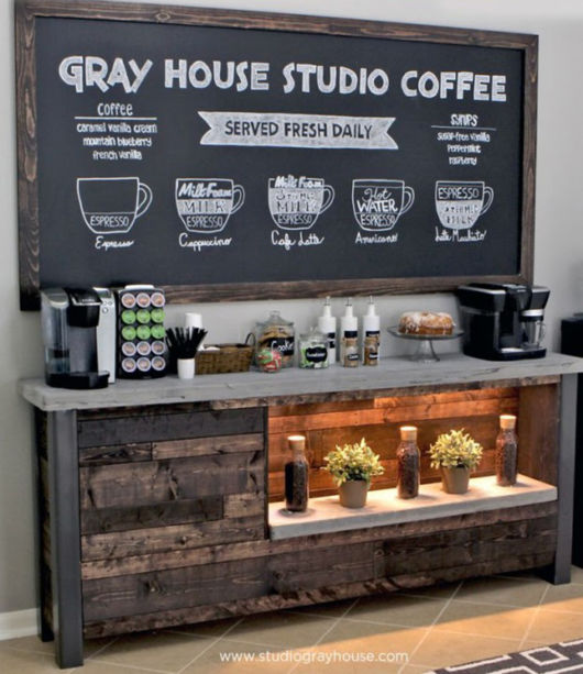 Cantinho do café rústico