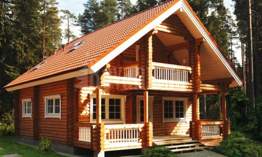 Casas de campo: casa de madeira com varanda