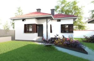 casa branca pequena com janelas nas cores marrom.