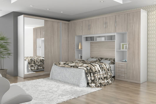 Decoração de quarto de casal modlulado bege