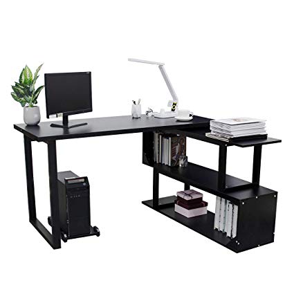 Escrivaninha para quarto em L preta