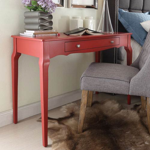 Escrivaninha para quarto feminino vermelha