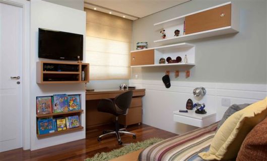 Escrivaninha para quarto de madeira com gavetas