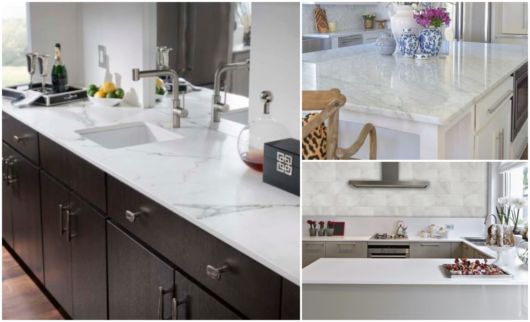 Decoração e revestimento com mármore branco