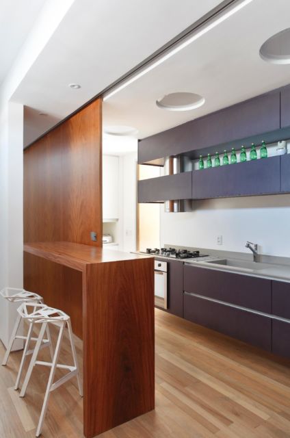 Porta preta de vidro para cozinha de correr