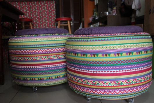 Puff de pneu revestido de tecido