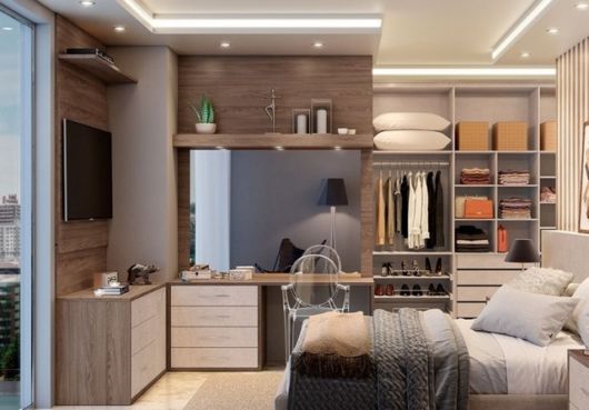 quarto de solteiro planejado