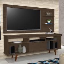 "Rack retrô com painel branco