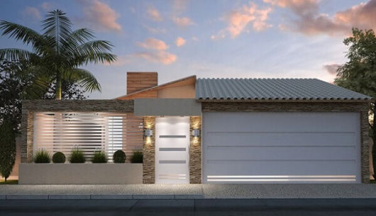 casa com muro na frente.