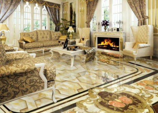 Porcelanato líquido 3D na sala