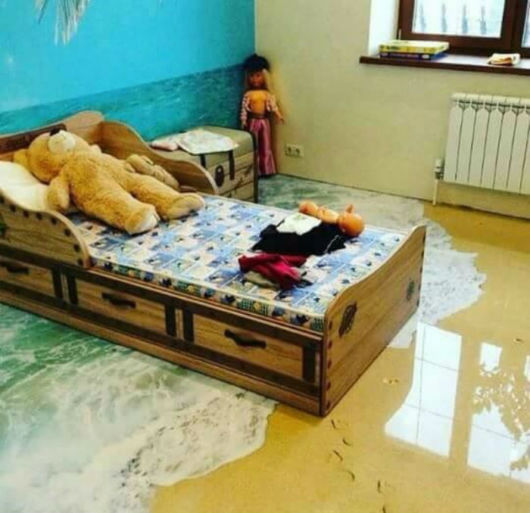 Porcelanato líquido 3D no quarto