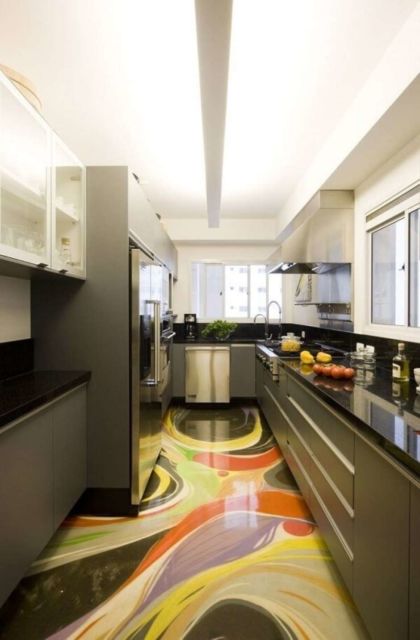 Porcelanato líquido 3D na cozinha