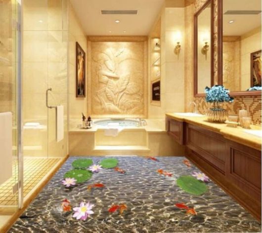 Porcelanato líquido 3D na banheiro