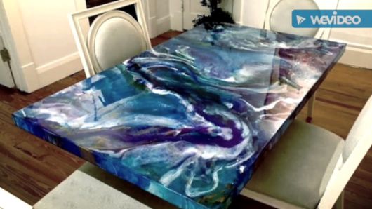 Porcelanato líquido 3D nos móveis