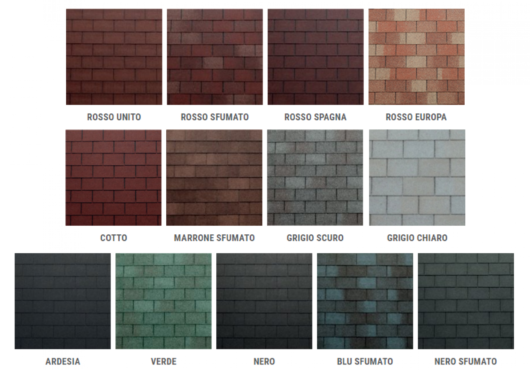 cores de telha Shingle