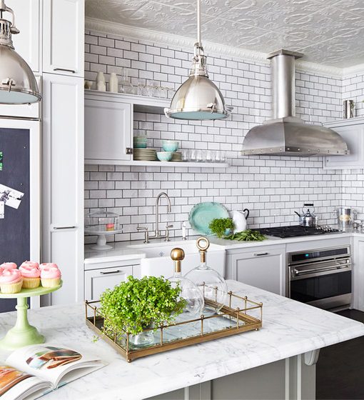 Tijolo branco na cozinha