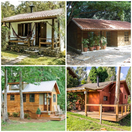 Montagem com 4 casas de fazenda diferentes.