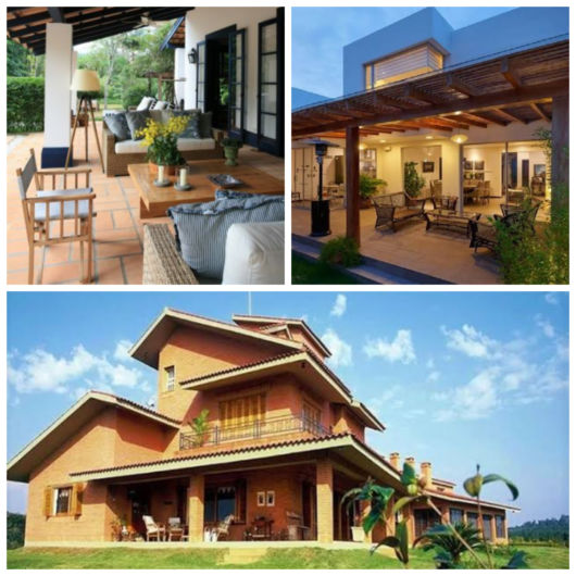 Varanda de casas de fazenda.