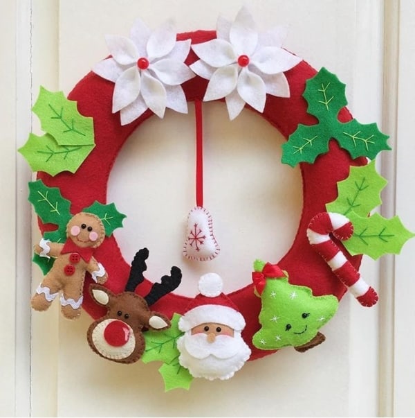 decoração de natal com feltro 55