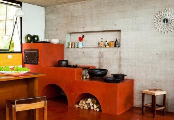 fogão a lenha caseiro para área externa