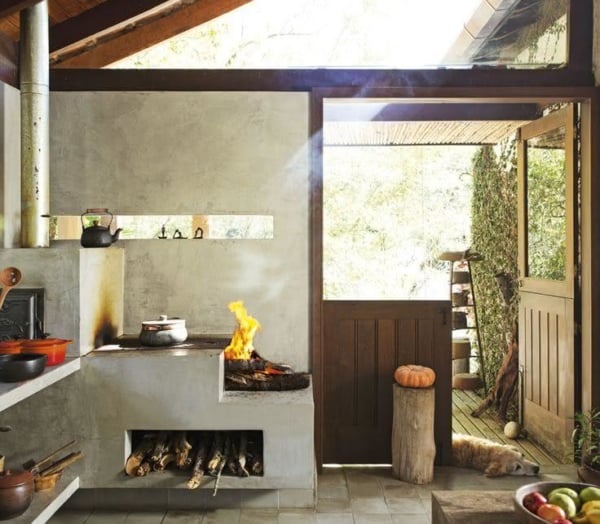 fogão a lenha caseiro pequeno