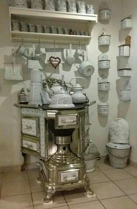 fogão a lenha esmaltado vintage