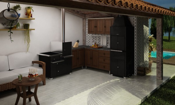 fogão a lenha moderno