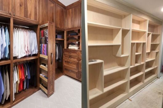 guarda-roupa de embutir de madeira