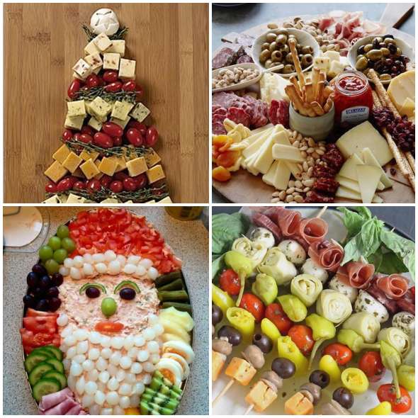 Mesa de Natal com frios