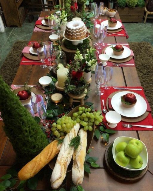 Mesa de Natal com frutas