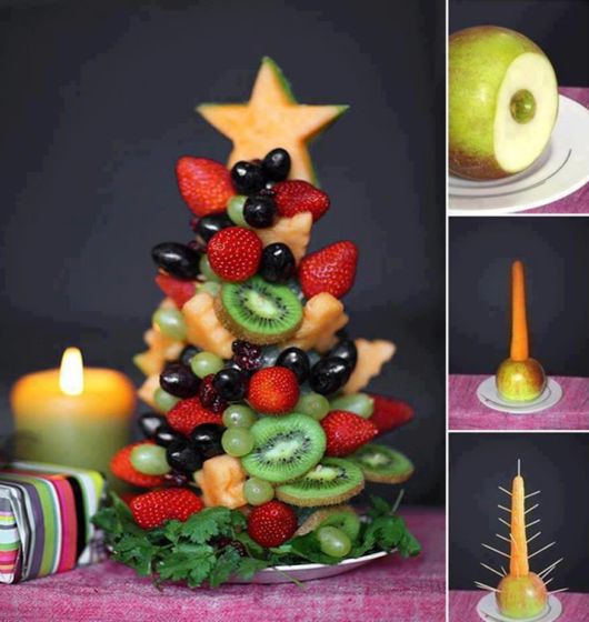 Mesa de Natal com frutas