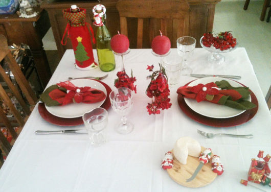 Mesa de Natal com flores