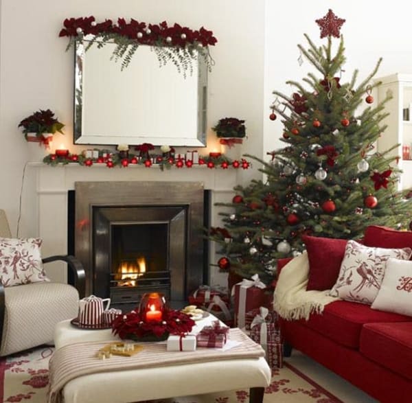 sala moderna decorada para o natal 21