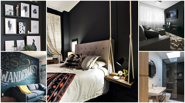 parede preta na decoração