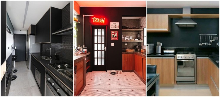 ideias de decoração de cozinha com parede preta