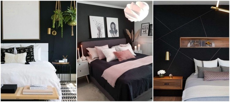 quarto com decoração preta