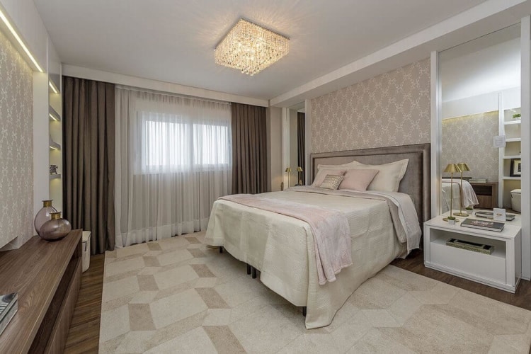 quarto decorado em bege