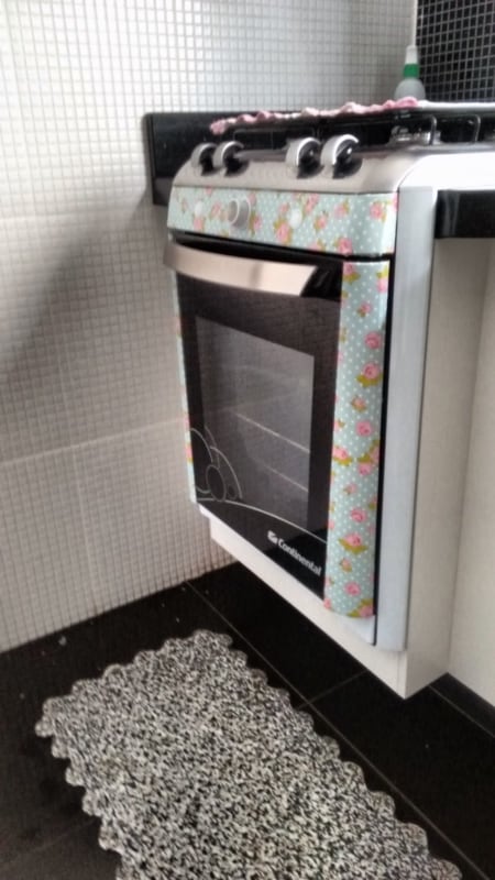 fogão decorado com papel contact