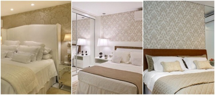 papel de parede para quarto de casal com estampa de arabescos